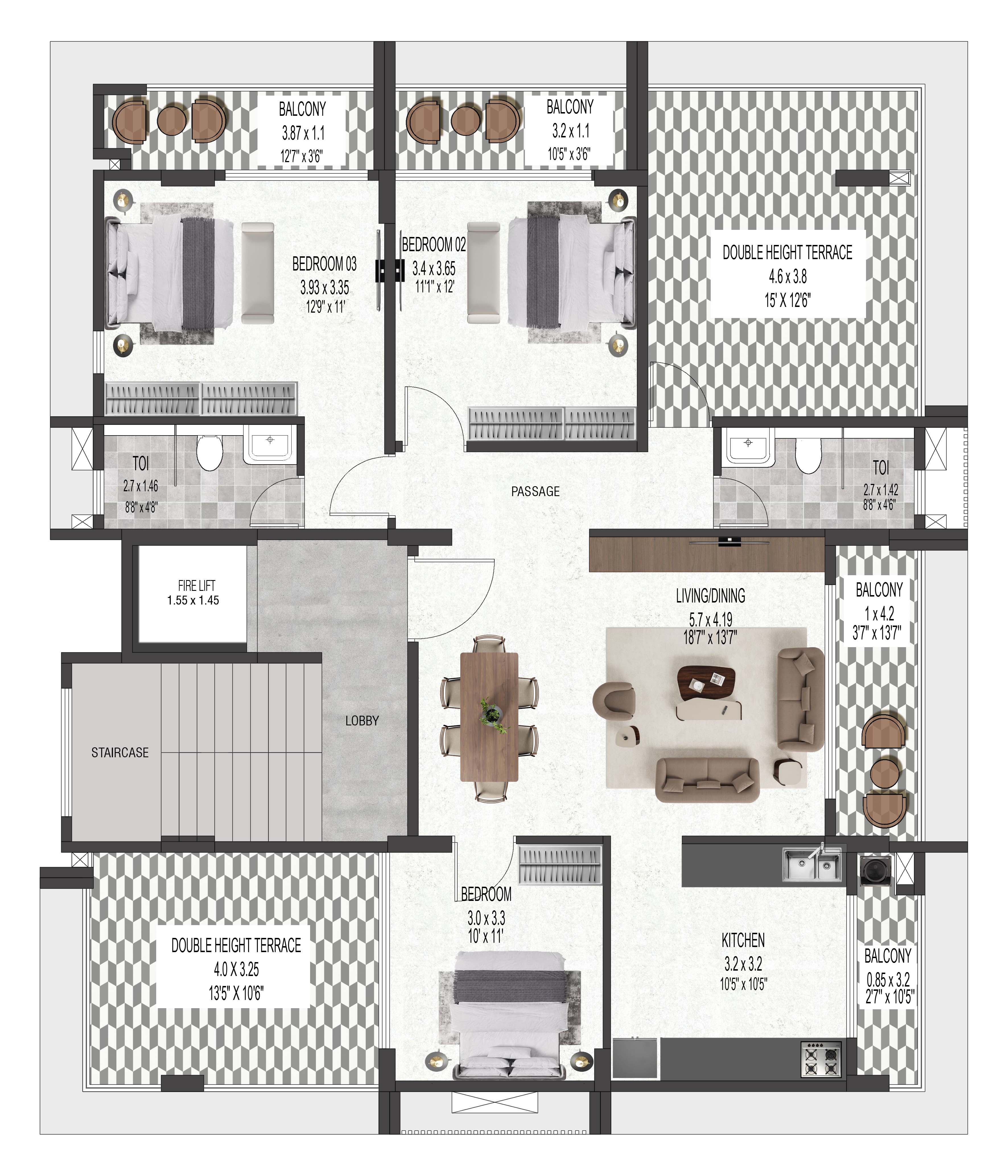 Rajas Residency — Floor Plan 3