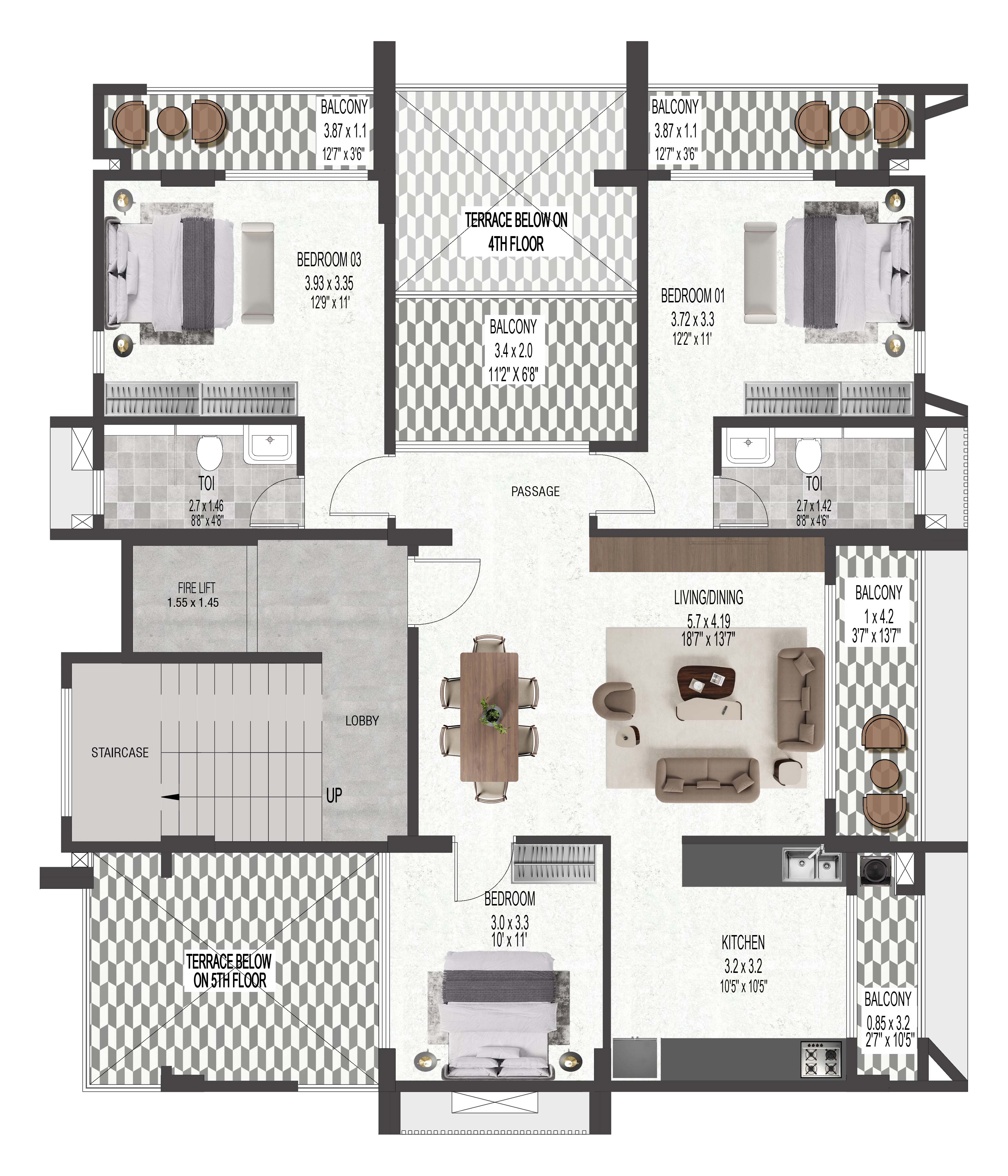 Rajas Residency — Floor Plan 4